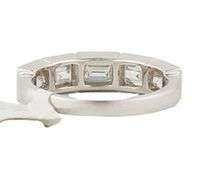 New 1.70ctw Emerald Cut Diamond Bezel Set Five Stone Band Ring in 18K