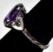 Oval Cut Amethyst Ring in Sterling Silver