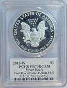 Mercanti Signed PCGS PR70DCAM 2015-W $1 Eagle-1st Day Issue Florida FUN