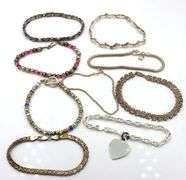Group lot of 9 Vintage 925 sterling silver bracelets