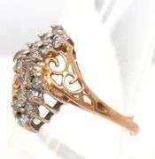 Glittering 14K YG Waterfall Diamond Cluster