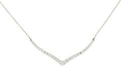 New 0.50ctw Round Diamond V Bar Pendant Necklace in 14K