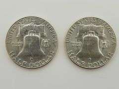 (Lot Of 2) 1954 S Franklin Half Dollars