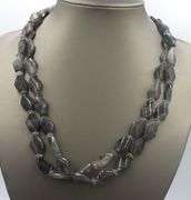 Two row strand smokey quartz necklace