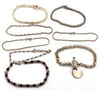 Group lot of 8 vintage 925 sterling silver bracelets