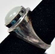 White Gemstone Ring in Sterling Silver