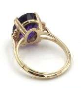 14kt Yellow gold oval amethyst and diamond ring