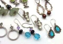 Group lot of Vintage 925 sterling silver earrings