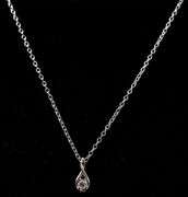 Sparkling 14K White Gold 0.1CTS Diamond Pendant Necklace