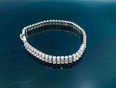 Sparkling 14.5 Ctw Lab Simulated Diamond 14 Kt White Gold Plated Tennis Bracelet