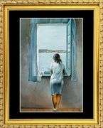 Vintage Salvador Dali, Girl Standing at the Window