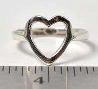 Open Face Heart Ring in Sterling Silver