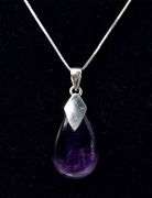 Amethyst Gemstone Pendant Necklace in Sterling Silver