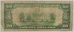1929 Series $20 San Francisco National Currency Note.