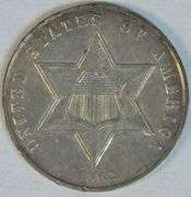 Lovely original Uncirculated 1862 Three-Cent Silver Piece