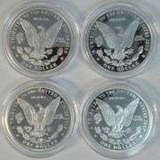 4 Pure .999 Fine Silver Cook Island 1893-O Morgan facsimiles