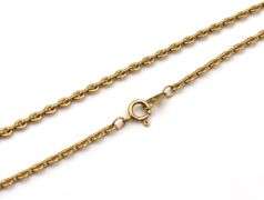 Sturdy 14K YG Textured Oval Link Necklace