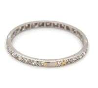 Antique 0.15ctw single cut diamond band in platinum