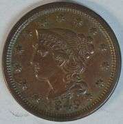 Needle-sharp AU 1849 Braided Hair Large Cent