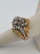 CERTIFIED 14K YELLOW AND WHITE GOLD DIAMOND RING