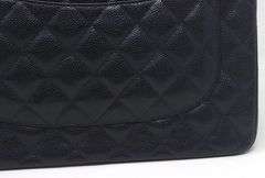 Chanel large black double flap Caviar bag