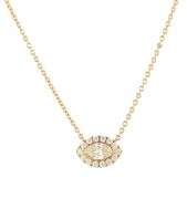 New 1.32ctw Marquise and Round Diamond Frame Pendant Necklace in 14K
