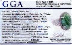 Breathtaking 7.50CTS Natural Cabochon-Cut Emerald & Sapphire Gemstone Ring on Sterling Silver