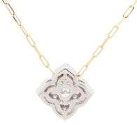 New Frederic Sage 1.09ctw Diamond Large Fleur D’mour Pendant Necklace in 14K