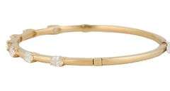 New 1.35ctw Oval Diamond Bar Station Bangle Bracelet in 18K