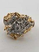 CERTIFIED 14K YELLOW AND WHITE GOLD DIAMOND RING