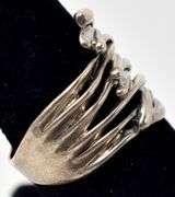 Interlaced Lined Band Ring in Sterling Silver
