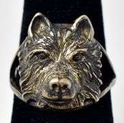 Wolf Head Ring in Sterling Silver
