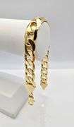 Strong 33..5 Gram 14 Kt Gold Plate Cuban Link Bracelet