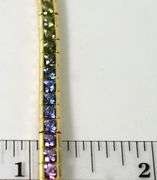 Stunning 14K Yellow Gold Straight Line Rainbow Bracelet