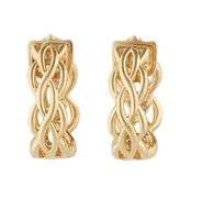 New 0.50ctw Diamond Woven Braided Hoop Earrings in 14K