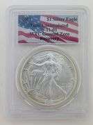 2001 Silver Eagle, WTC Ground Zero Recovery 9/11/2001, PCGS UNC