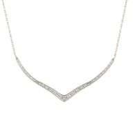 New 0.50ctw Round Diamond V Bar Pendant Necklace in 14K