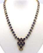 Fantastic 28.57CTW Oval Emerald-Cut Kyanite & 2.75CTW Diamond Necklace in 14K Yellow Gold Over Sterl