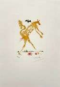 Rare Pencil Signed Salvador Dali Original Aquatint from 'Eight Mortal Sins', 1966