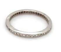 Vintage single cut diamond eternity band in platinum