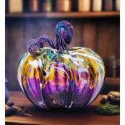 Handmade Glass Purple Pumpkin
