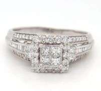 10kt White gold Invisible set diamond engagement ring