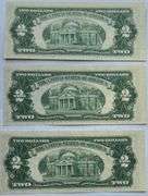 Three Near Consecitive CH CU 1953B $2 Red Seal US Notes