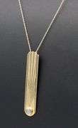 14kt Yellow gold blue star sapphire cab pendant on chain