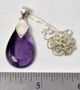Amethyst Gemstone Pendant Necklace in Sterling Silver