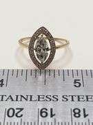 14K gold with 1.10 ctw pearl shape D, VVS1 lab grown diamond ring