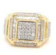 Flashy Man's 10K YG Diamond Cluster Ring