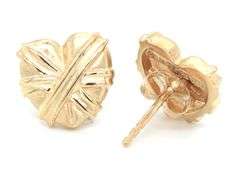 14kt Yellow gold Wrapped heart stud earrings