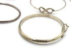 Vintage 925 sterling silver group lot of 5 cuff bangles