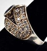 Blue Sapphire Ring with Colored Accents in Sterling Silver